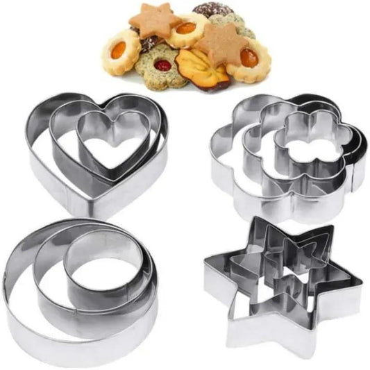 Egg Mold Fried Egg Mold Shaper Stainless Steel 12 Pieces (4 Different Shapes) Pan Cake mould Ring