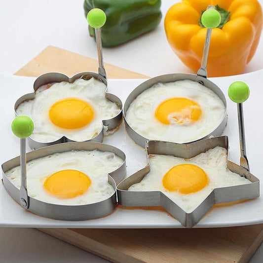 Egg Mold Fried Egg Mold Shaper Stainless Steel 12 Pieces (4 Different Shapes) Pan Cake mould Ring